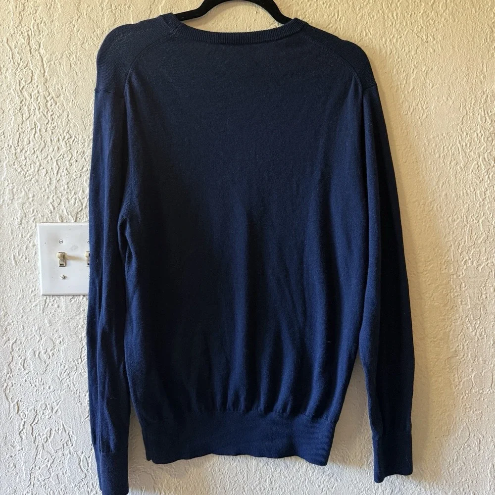 Bonobos Sweater Mens Large Navy Merino Wool Crew Long Sleeve Jumper Lightweight